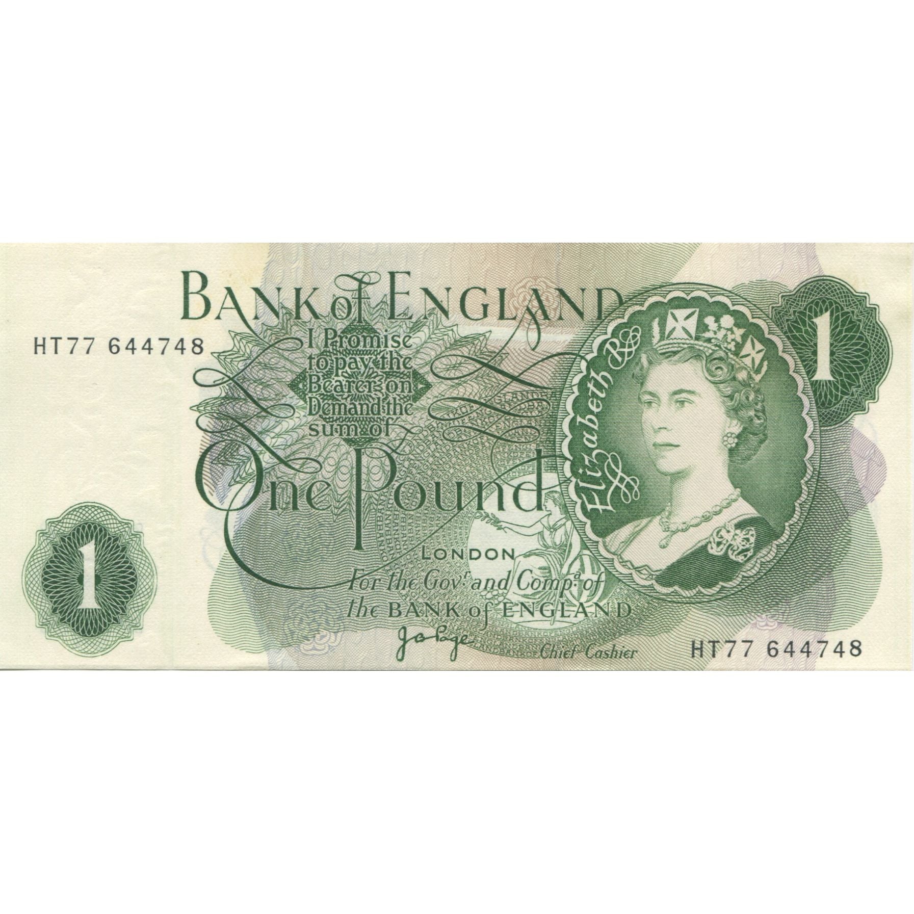 Banknote, Great Britain, 1 Pound, KM:374g, UNC(65-70)