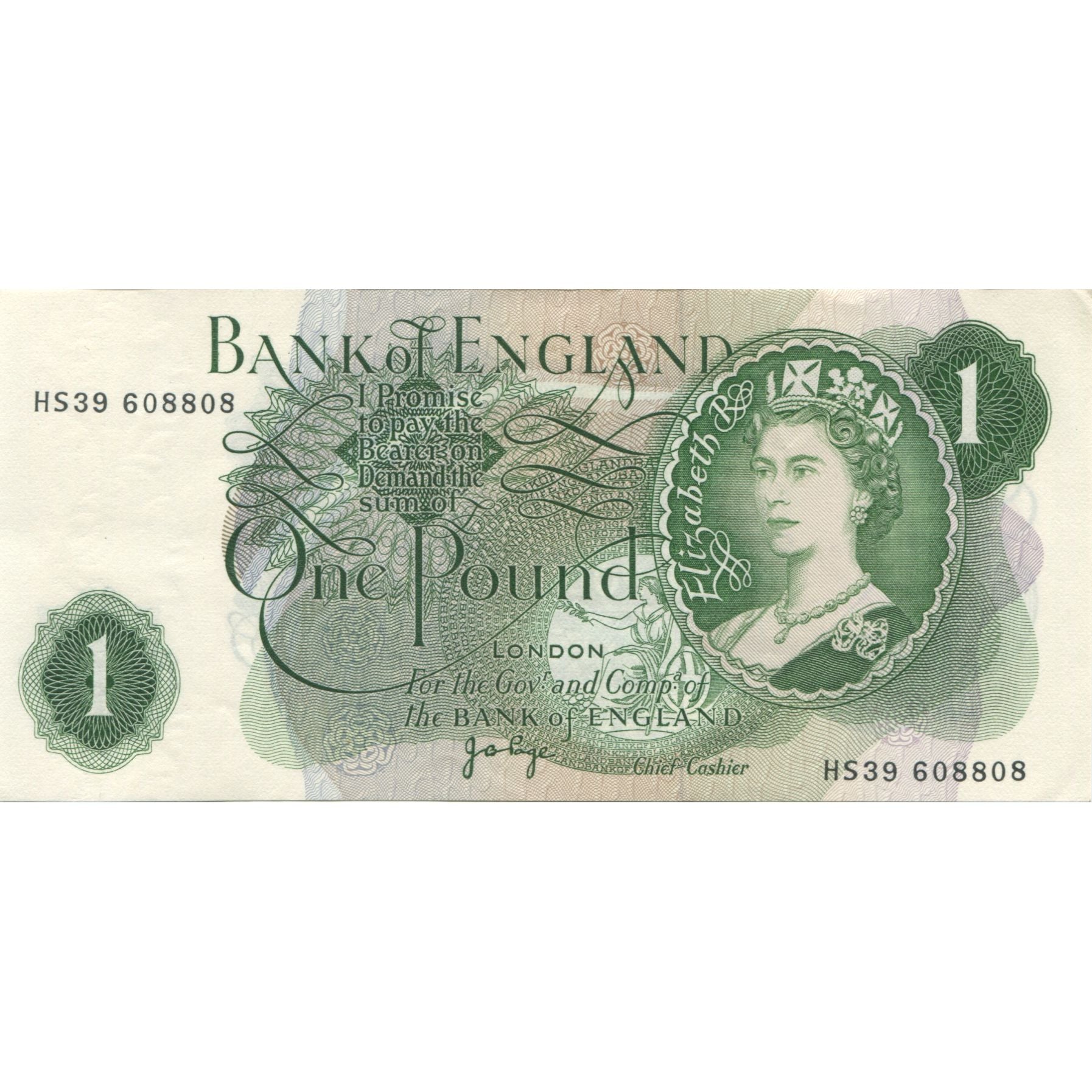Banknote, Great Britain, 1 Pound, Undated (1978-84), KM:377b, AU(55-58)