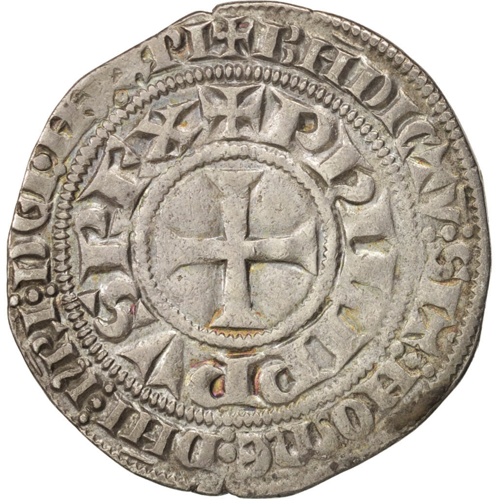 France, Philippe IV, Gros Tournois, EF(40-45), Silver, Duplessy:213