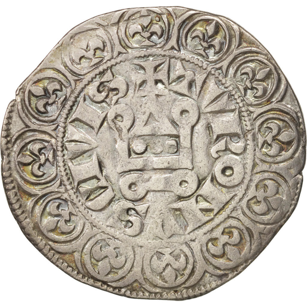 France, Philippe IV, Gros Tournois, EF(40-45), Silver, Duplessy:213