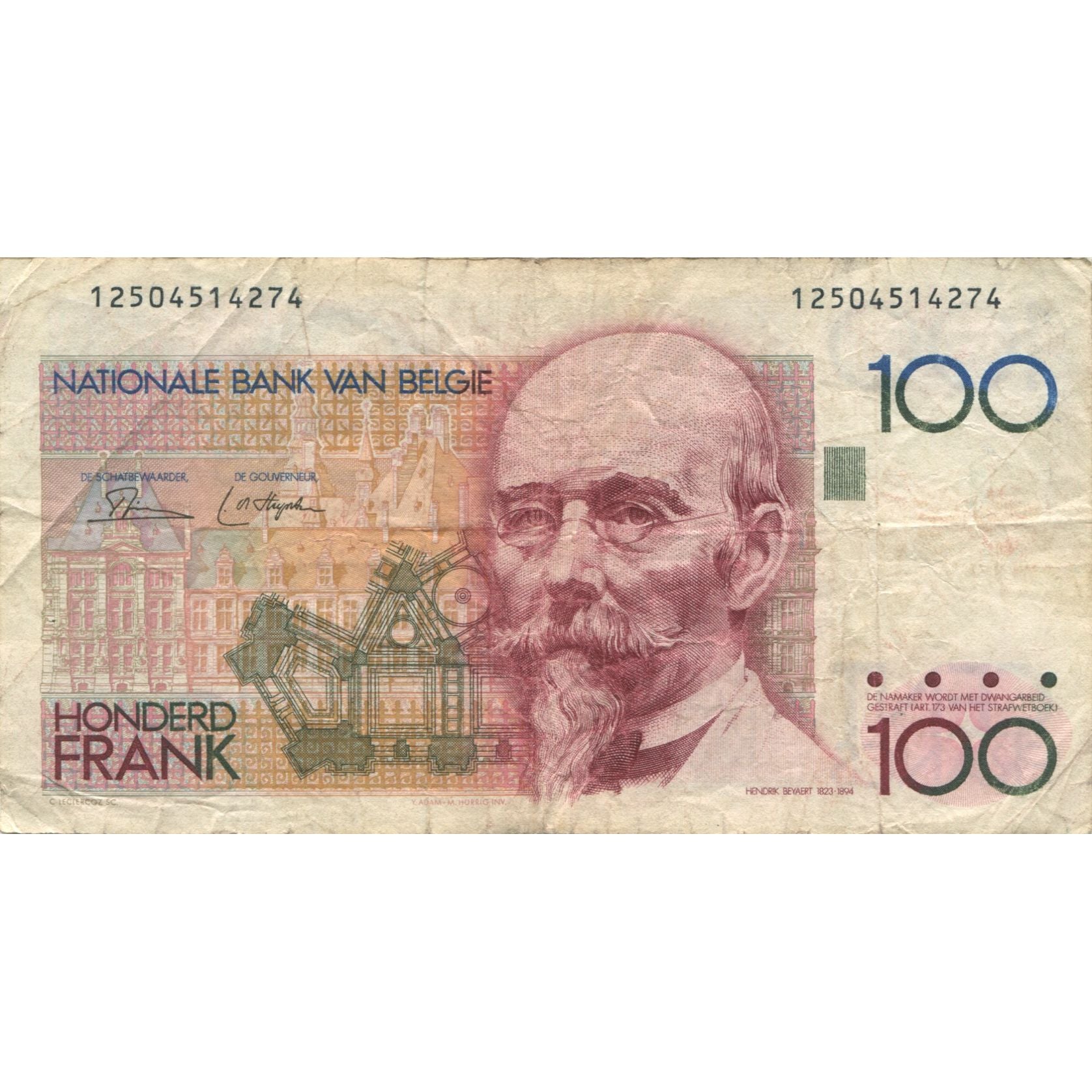 Banknote, Belgium, 100 Francs, KM:142a, VG(8-10)