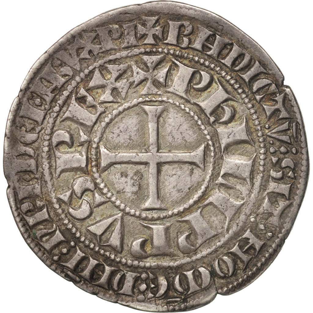 France, Philippe IV, Gros Tournois, EF(40-45), Silver, Duplessy:213