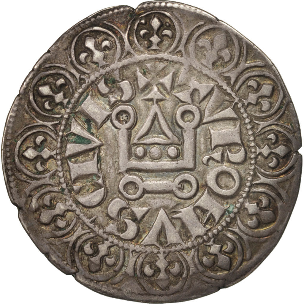 France, Philippe IV, Gros Tournois, EF(40-45), Silver, Duplessy:213