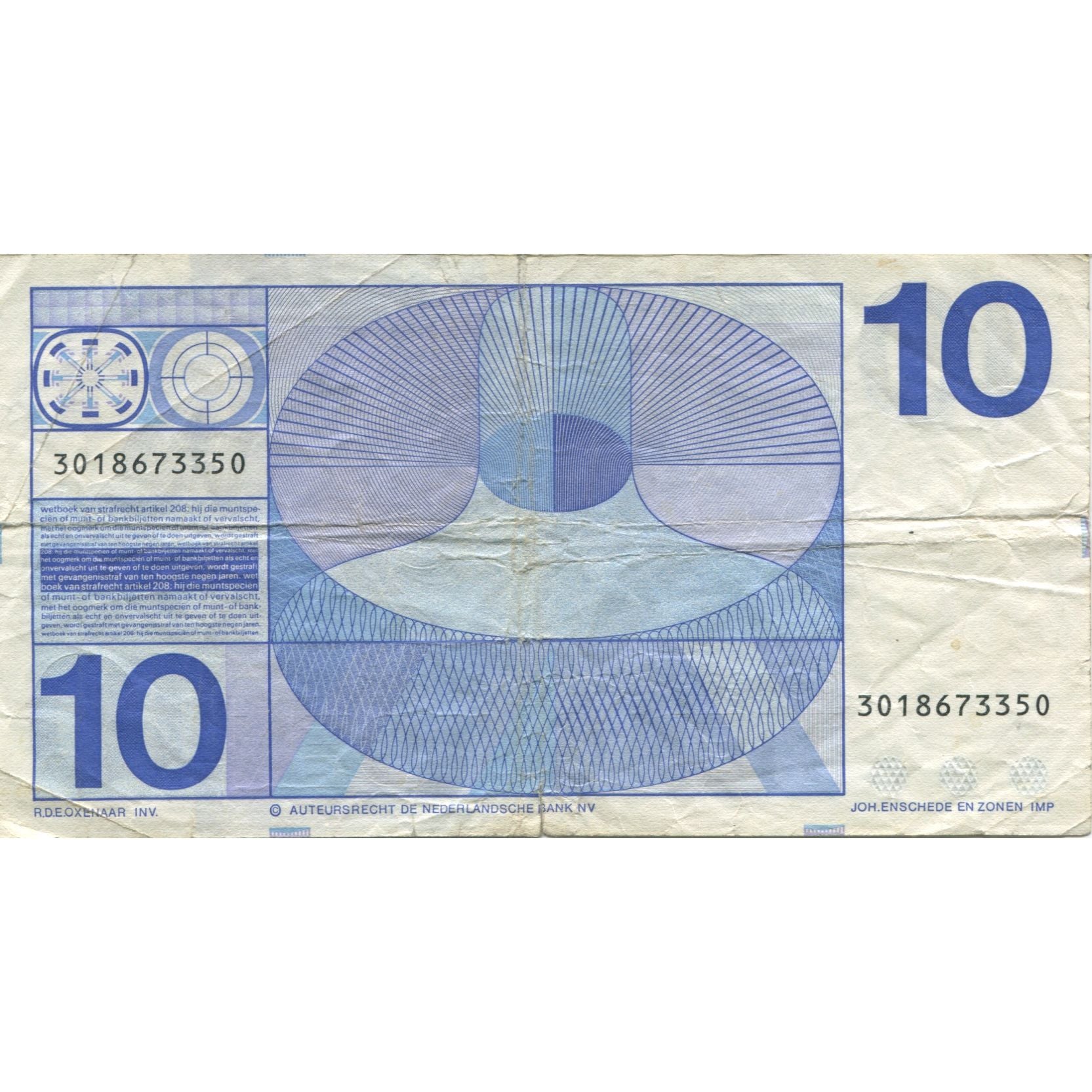 Banknote, Netherlands, 10 Gulden, 1968, 1968-04-25, KM:91b, VF(20-25)