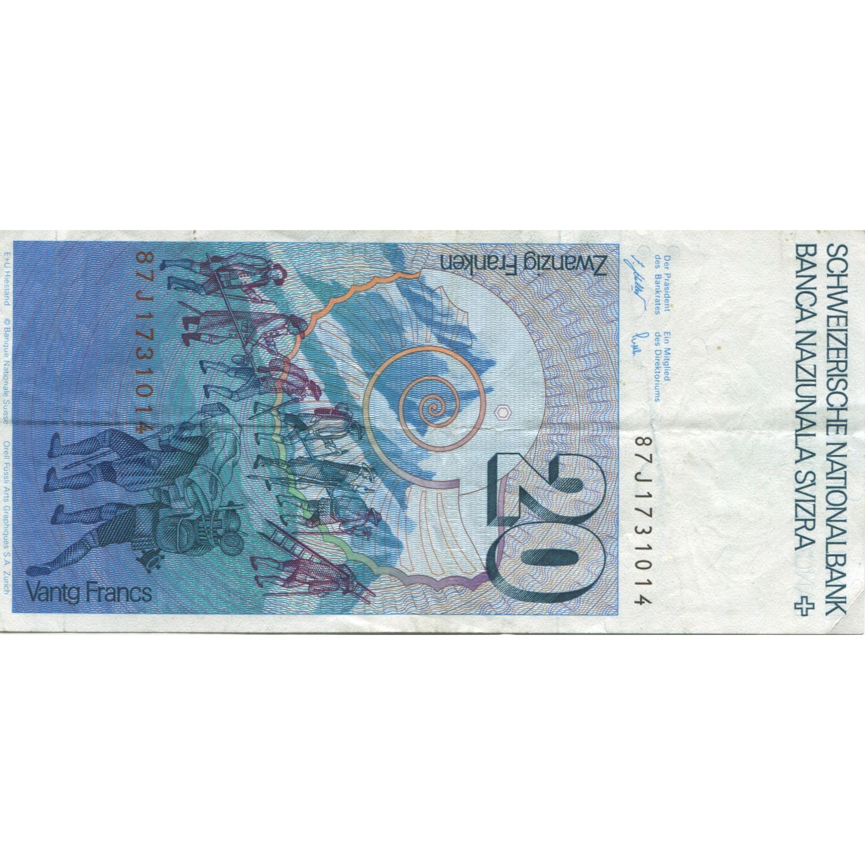 Banknote, Switzerland, 20 Franken, 1978, 1978, KM:55a, EF(40-45)