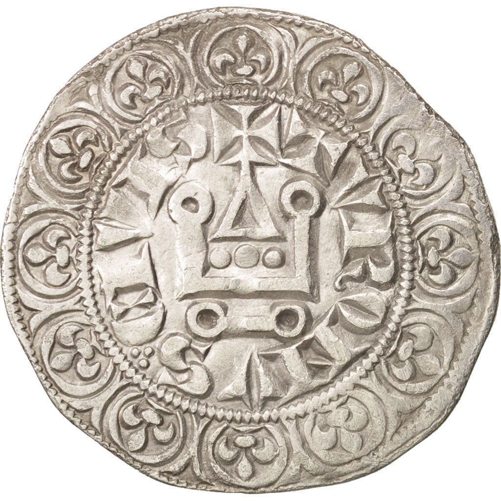 France, Philippe IV, Gros Tournois, EF(40-45), Silver, Duplessy:214