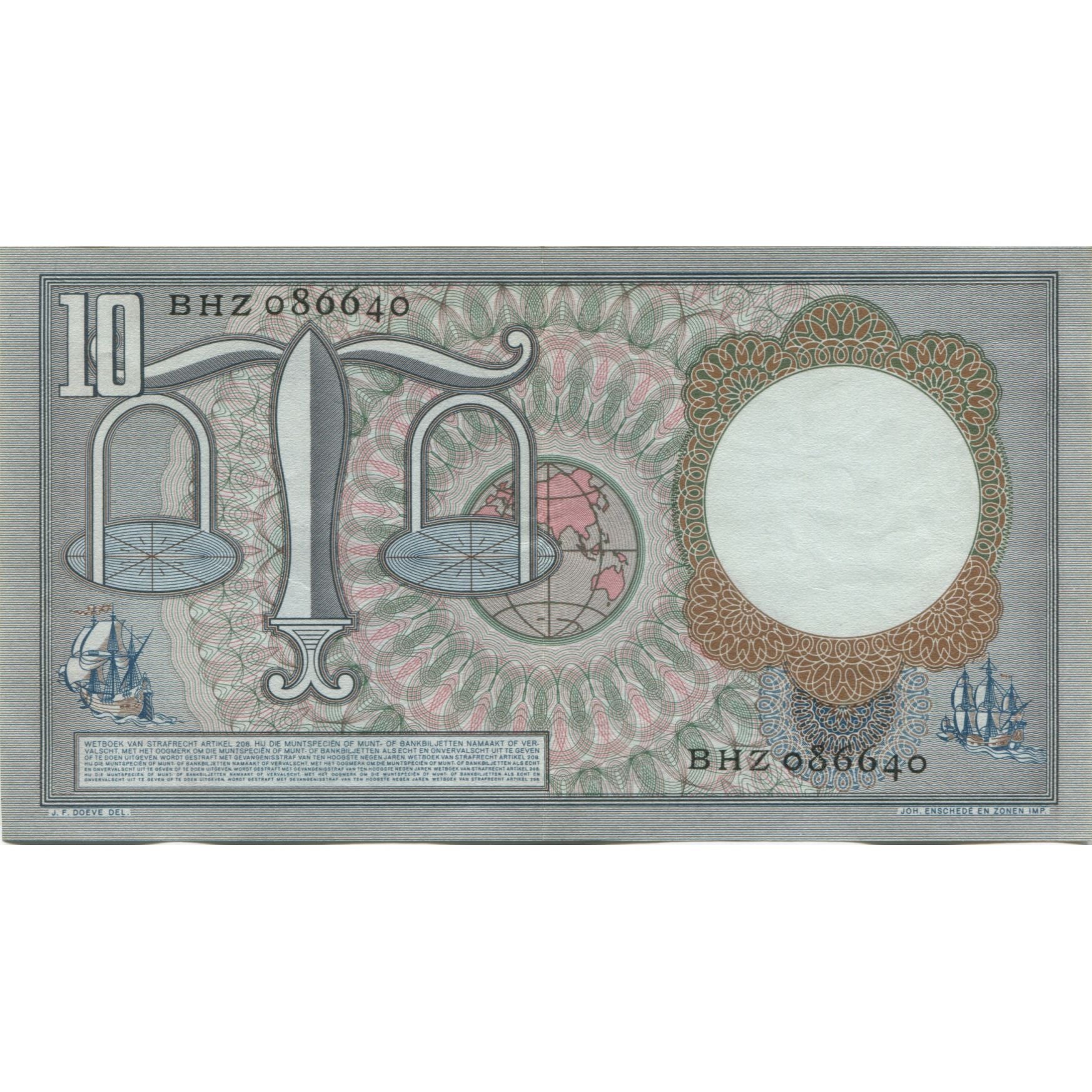 Geldschein, Niederlande, 10 Gulden, 1953, 1953-03-23, KM:85, VZ