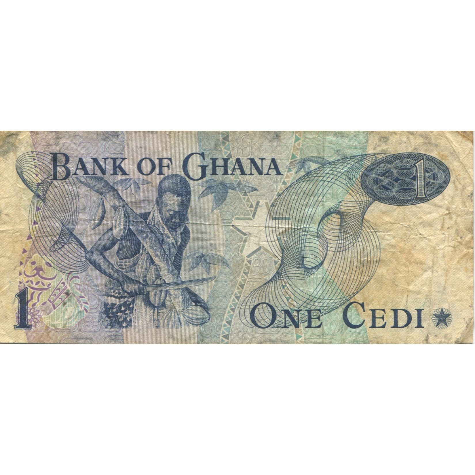 Banknote, Ghana, 1 Cedi, 1976, 1976-01-02, KM:13c, VF(20-25)