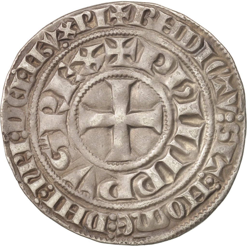 France, Philippe IV, Gros Tournois au lis, AU(50-53), Silver, Duplessy:217