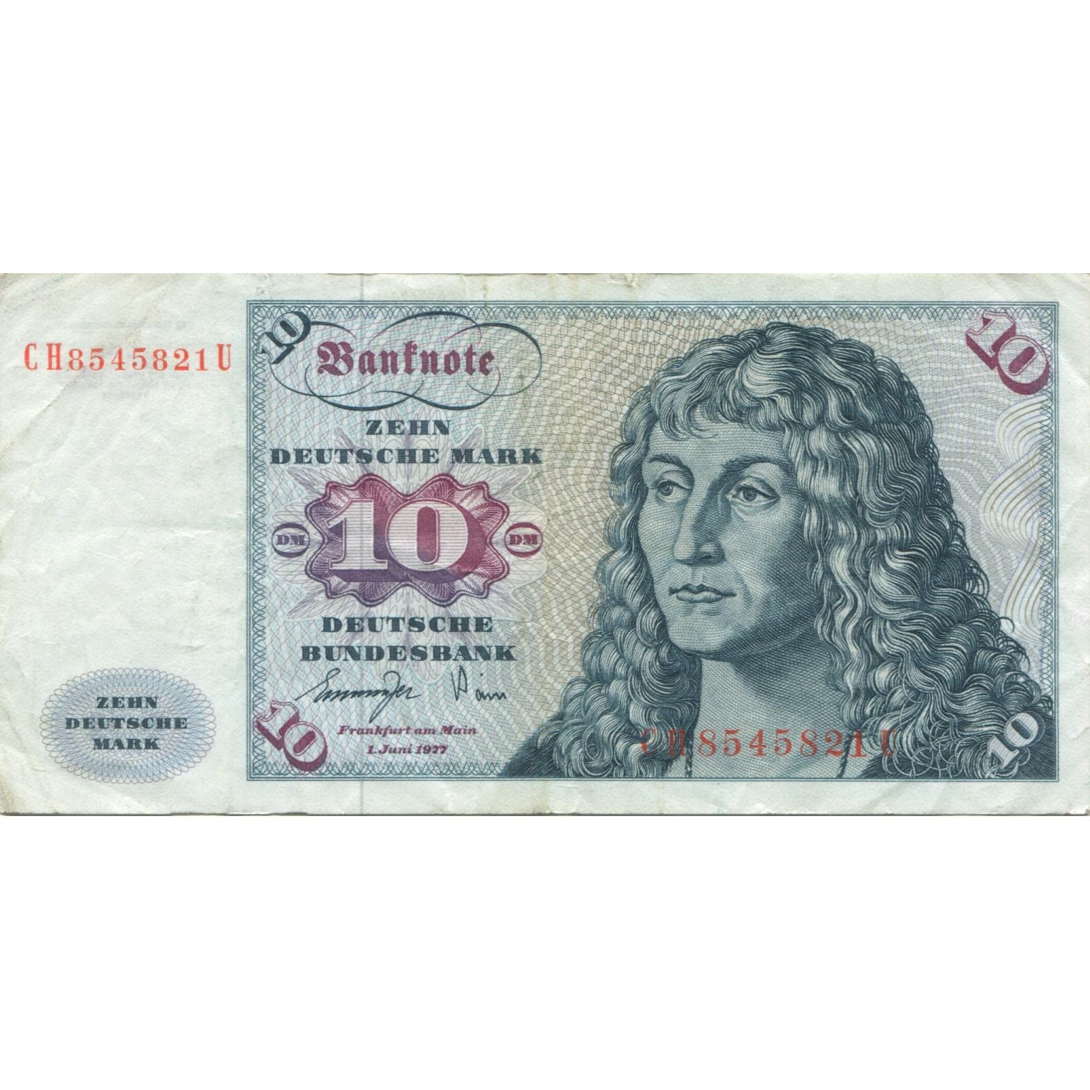 Banknote, GERMANY - FEDERAL REPUBLIC, 10 Deutsche Mark, 1977, 1977-06-02