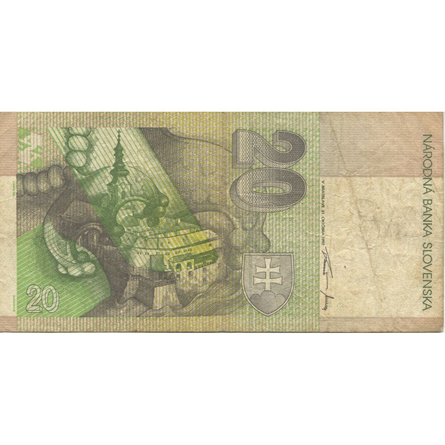 Banknote, Slovakia, 20 Korun, 1997, 1997-10-31, KM:20c, VF(20-25)
