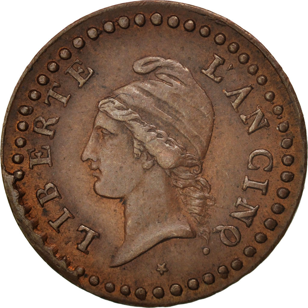 France, 1 Centime essai Gengembre, 1796, EF(40-45), Bronze, Brandon:46