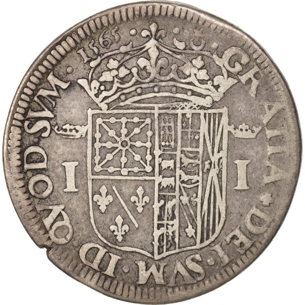 NAVARRE-BEARN, Jeanne d'Albret Teston, 1565, Pau, EF(40-45), Silver, Boudeau:594