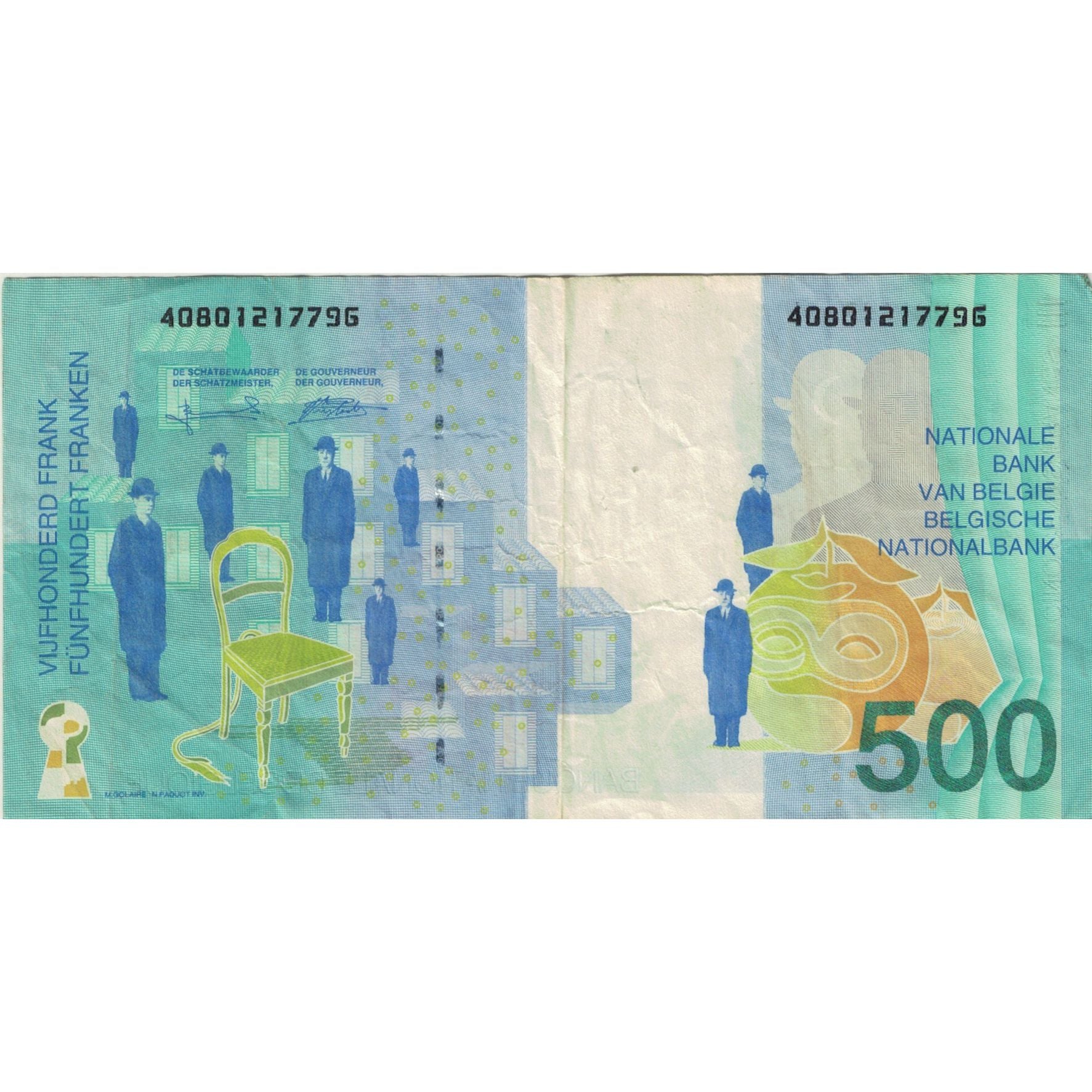 Banconote, Belgio, 500 Francs, KM:149, BB