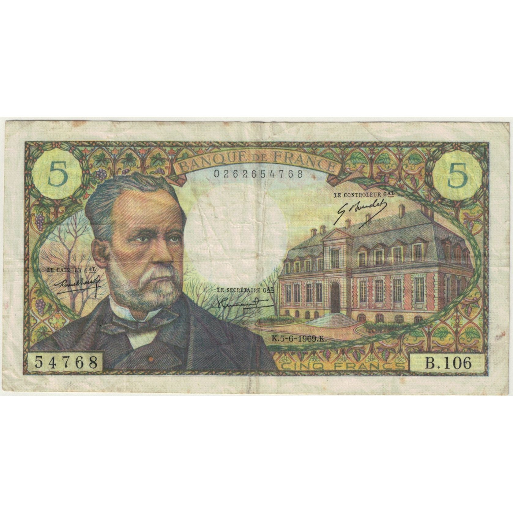 Frankreich, 5 Francs, Pasteur, B.106, SGE, Fayette:61.10, KM:146b