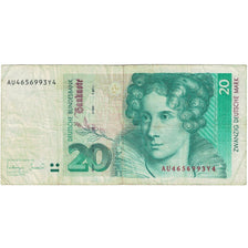 Billet, République fédérale allemande, 20 Deutsche Mark, 1993, 1993-10-01
