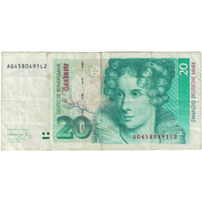 Banknote, GERMANY - FEDERAL REPUBLIC, 20 Deutsche Mark, 1993, 1993-10-01