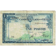 Nota, INDOCHINA FRANCESA, 1 Piastre = 1 Riel, 1954, KM:94, F(12-15)