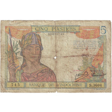 Banconote, INDOCINA FRANCESE, 5 Piastres, 1946, KM:55c, B