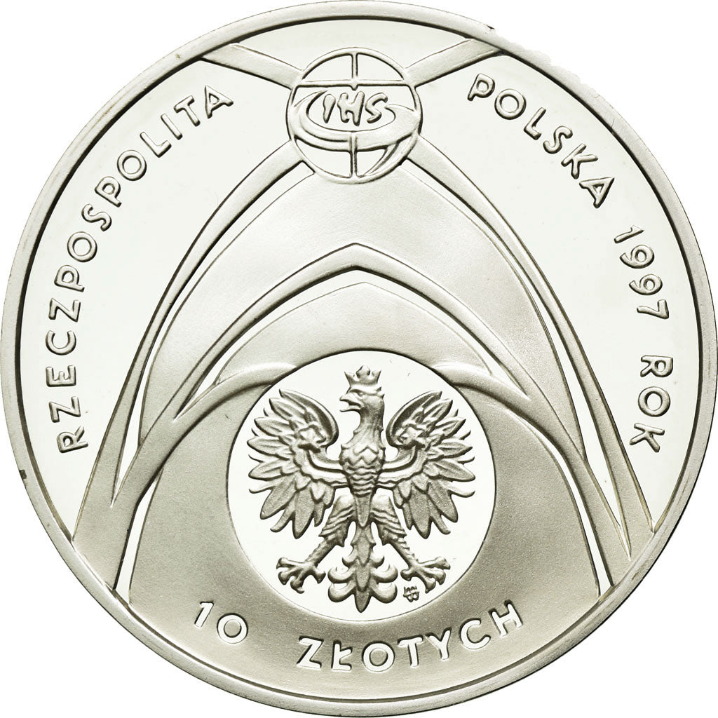 Coin, Poland, 10 Zlotych, 1997, MS(65-70), Silver, KM:322