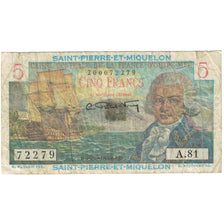 Saint Pierre and Miquelon, 5 Francs, Bougainville, 1950-1960, A.81 72279