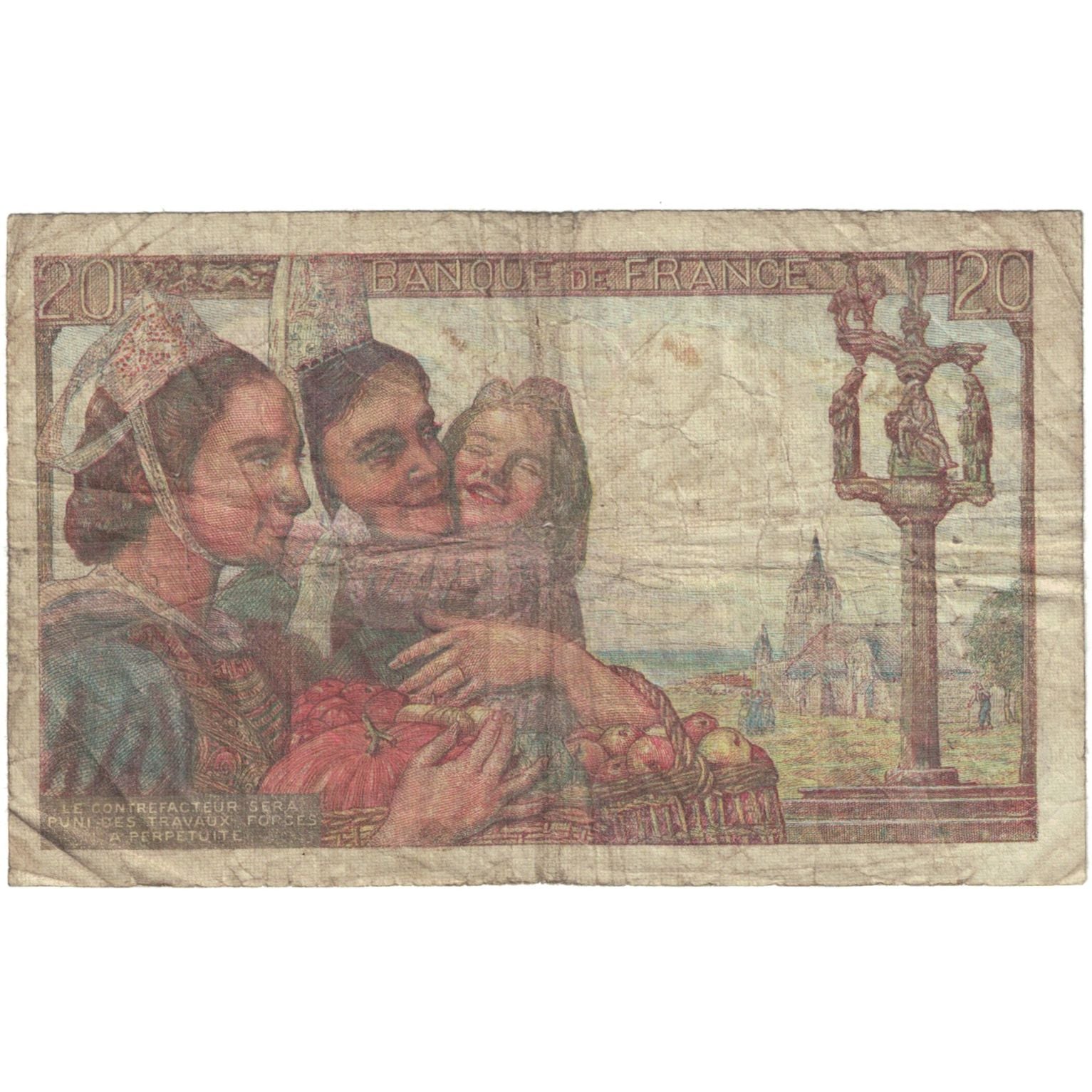 Frankrijk, 20 Francs, Pêcheur, 1949, V.235, B, Fayette:13.13, KM:100c