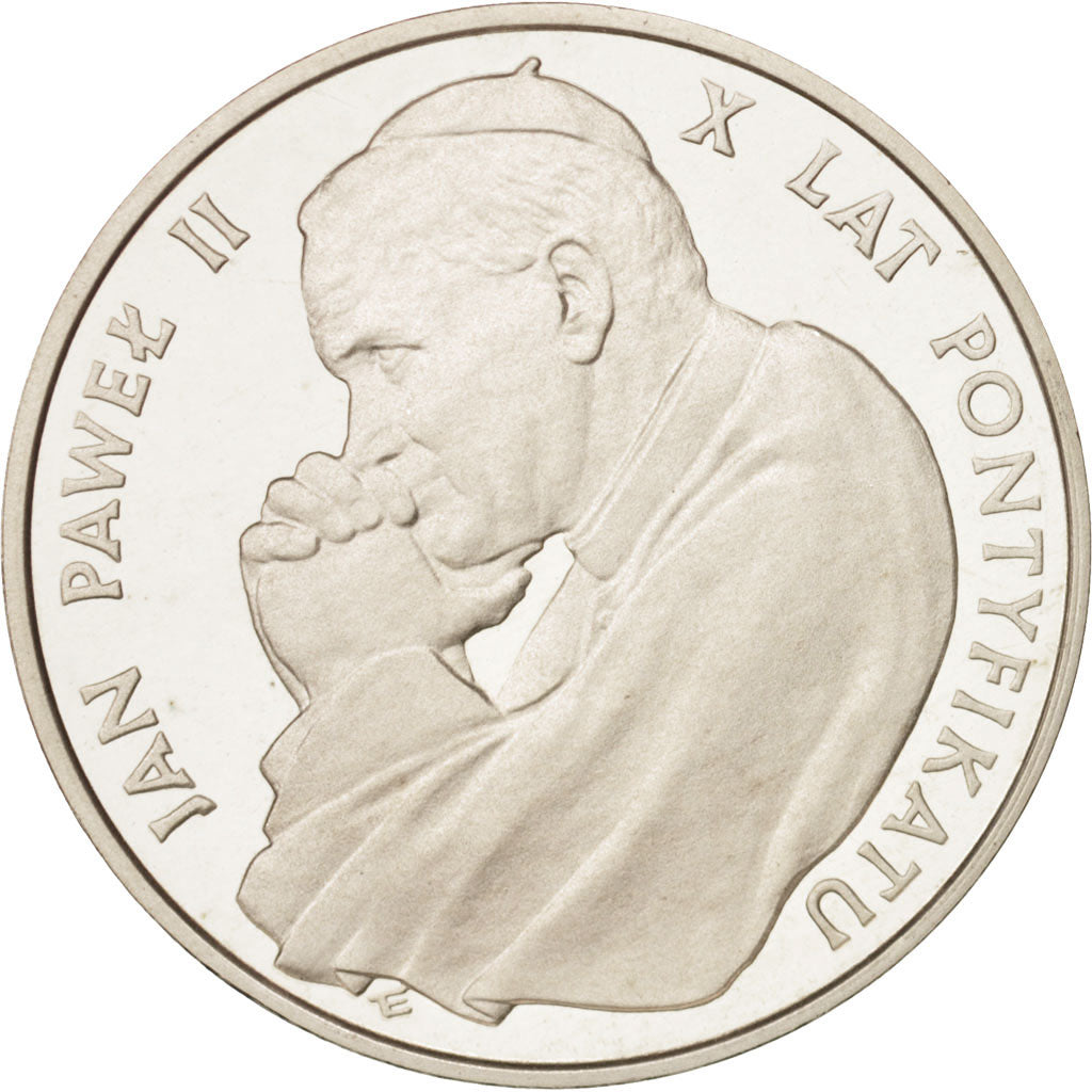 Coin, Poland, 10000 Zlotych, 1988, Warsaw, MS(65-70), Silver, KM:177a