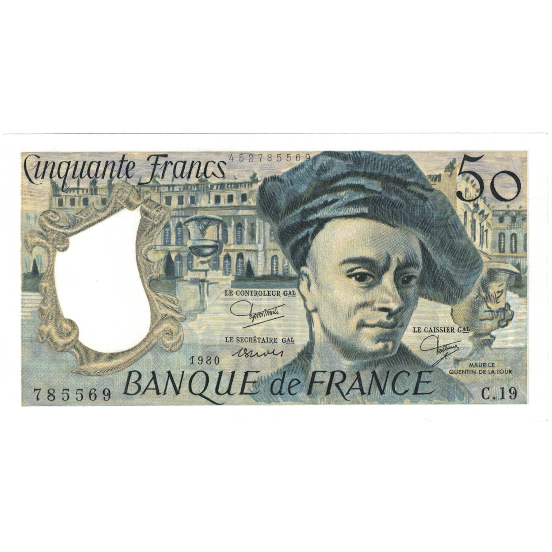 França, 50 Francs, Quentin de La Tour, 1980, C.19 785569, UNC(65-70)