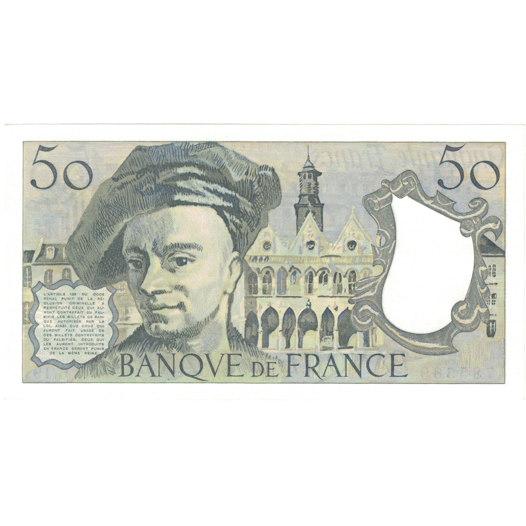 França, 50 Francs, Quentin de La Tour, 1980, C.19 785569, UNC(65-70)