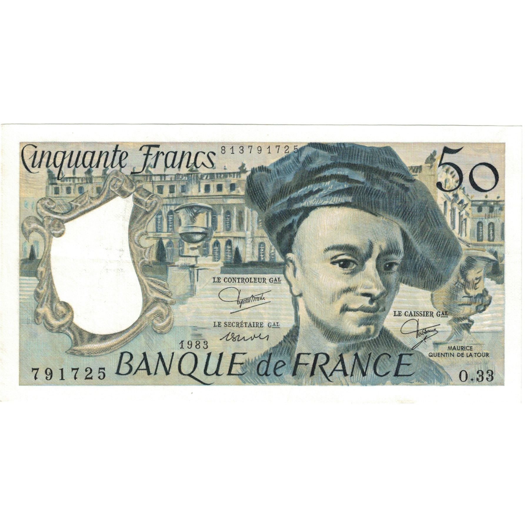 France, 50 Francs, Quentin de La Tour, 1983, O.33 791725, UNC(63)