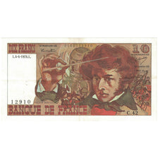 Francja, 10 Francs, Berlioz, 1974, C.42 12910, UNC(63), Fayette:63.18, KM:150c
