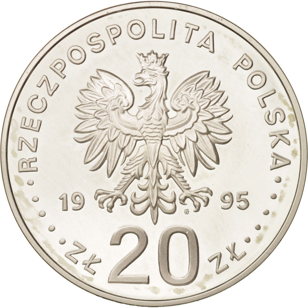 Poland, 20 Zlotych, 1995, MS(65-70), Silver, KM:298