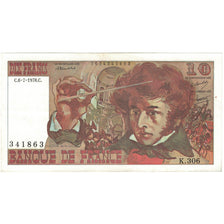 France, 10 Francs, Berlioz, 1978, K.306 341863, UNC(63), Fayette:63.18, KM:150c