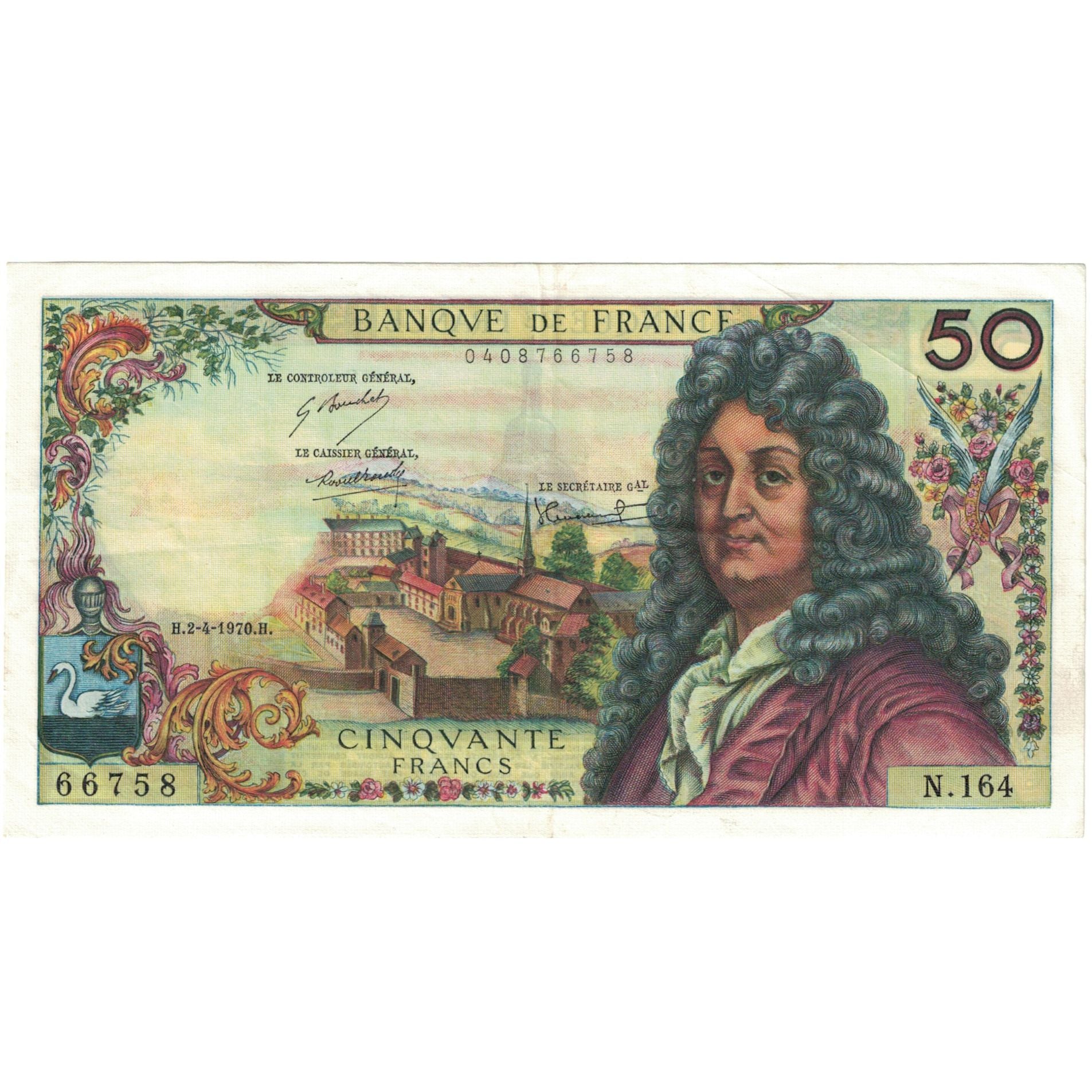 Francia, 50 Francs, Racine, 1970, N.164 66758, SPL-, Fayette:64.16, KM:148c