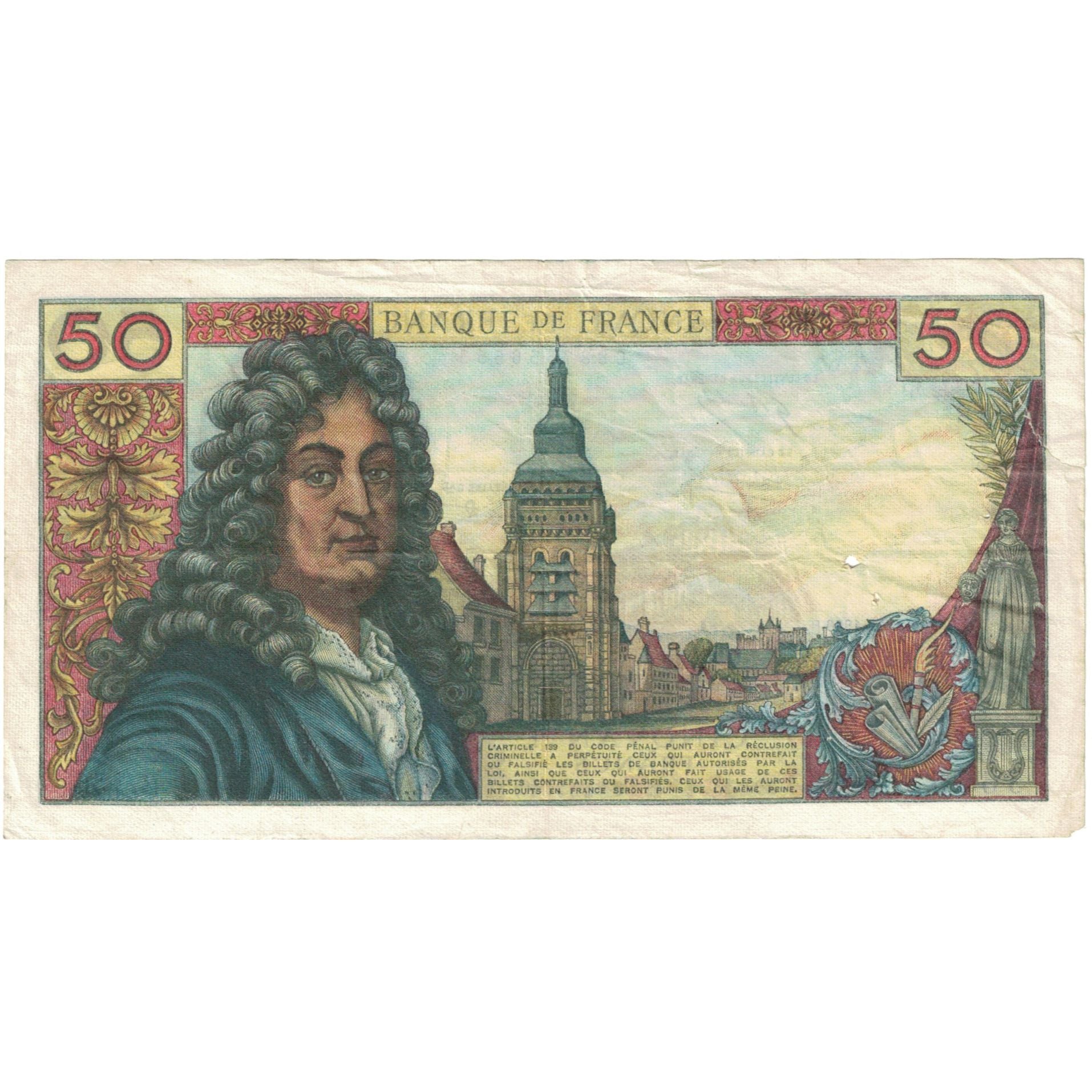 France, 50 Francs, Racine, 1969, B.156 56553, TTB, Fayette:64.16, KM:148c