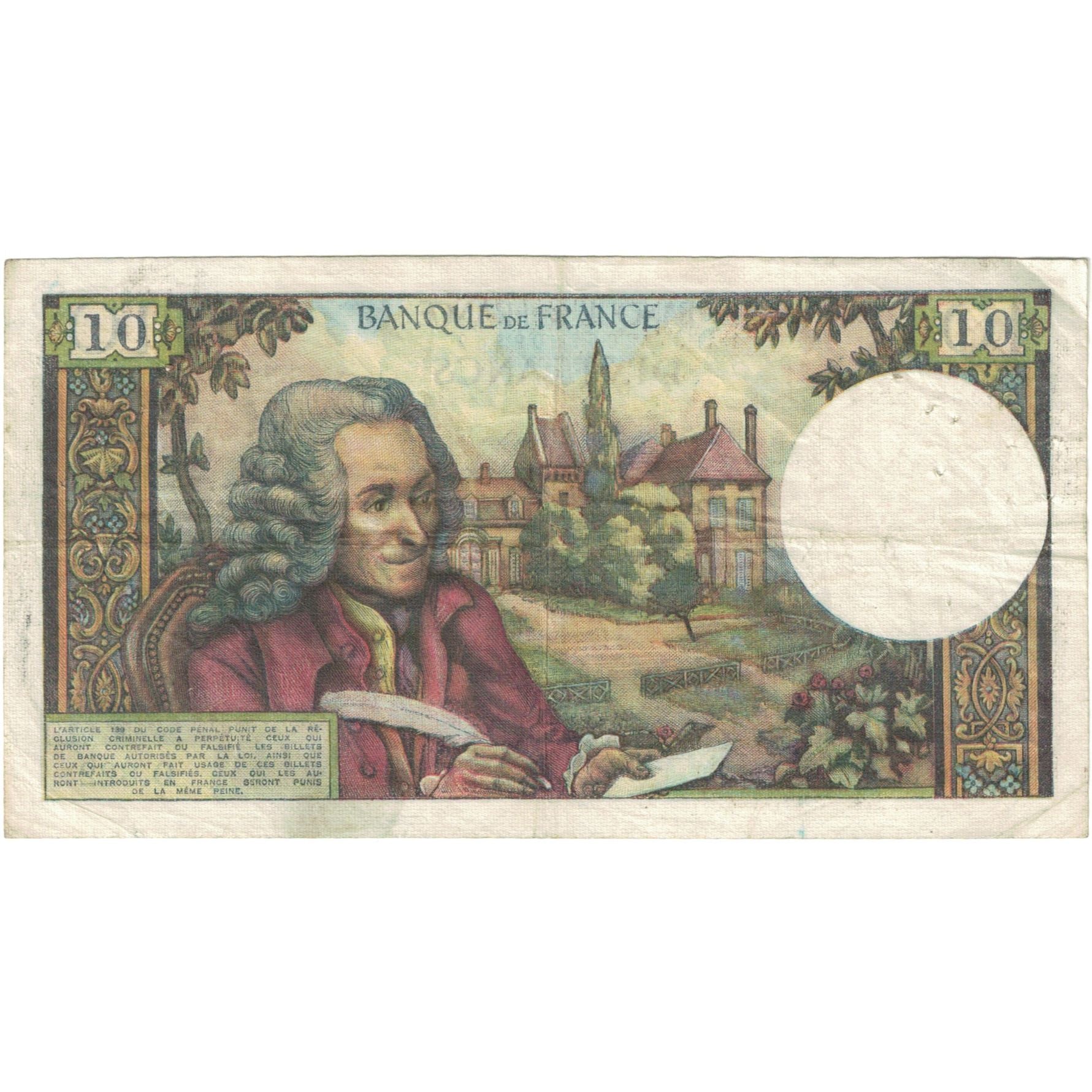 Frankreich, 10 Francs, Voltaire, 1972, D.822 09369, S+, Fayette:62.55, KM:147d