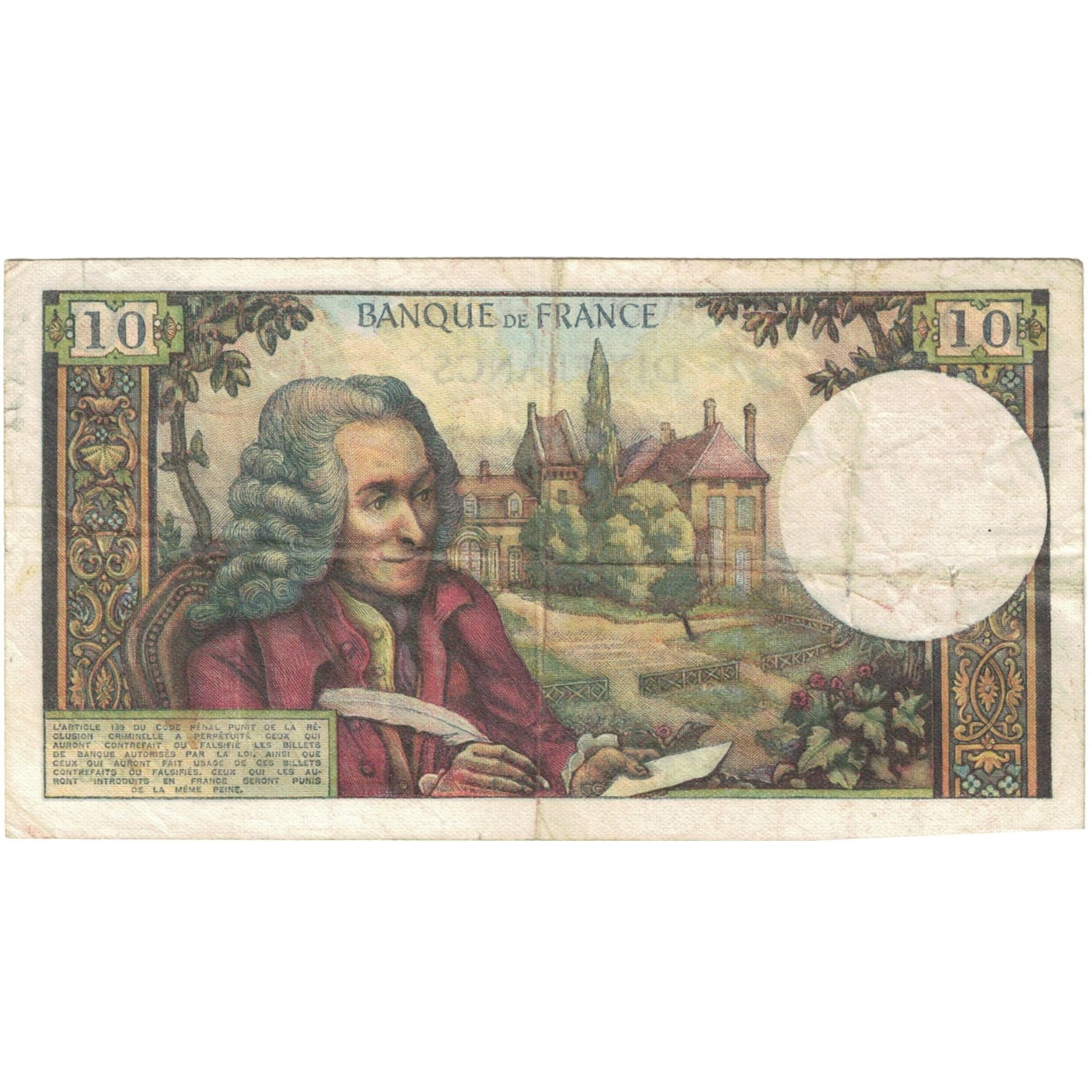 Francia, 10 Francs, Voltaire, 1970, K.535 79870, MB, Fayette:62.55, KM:147d