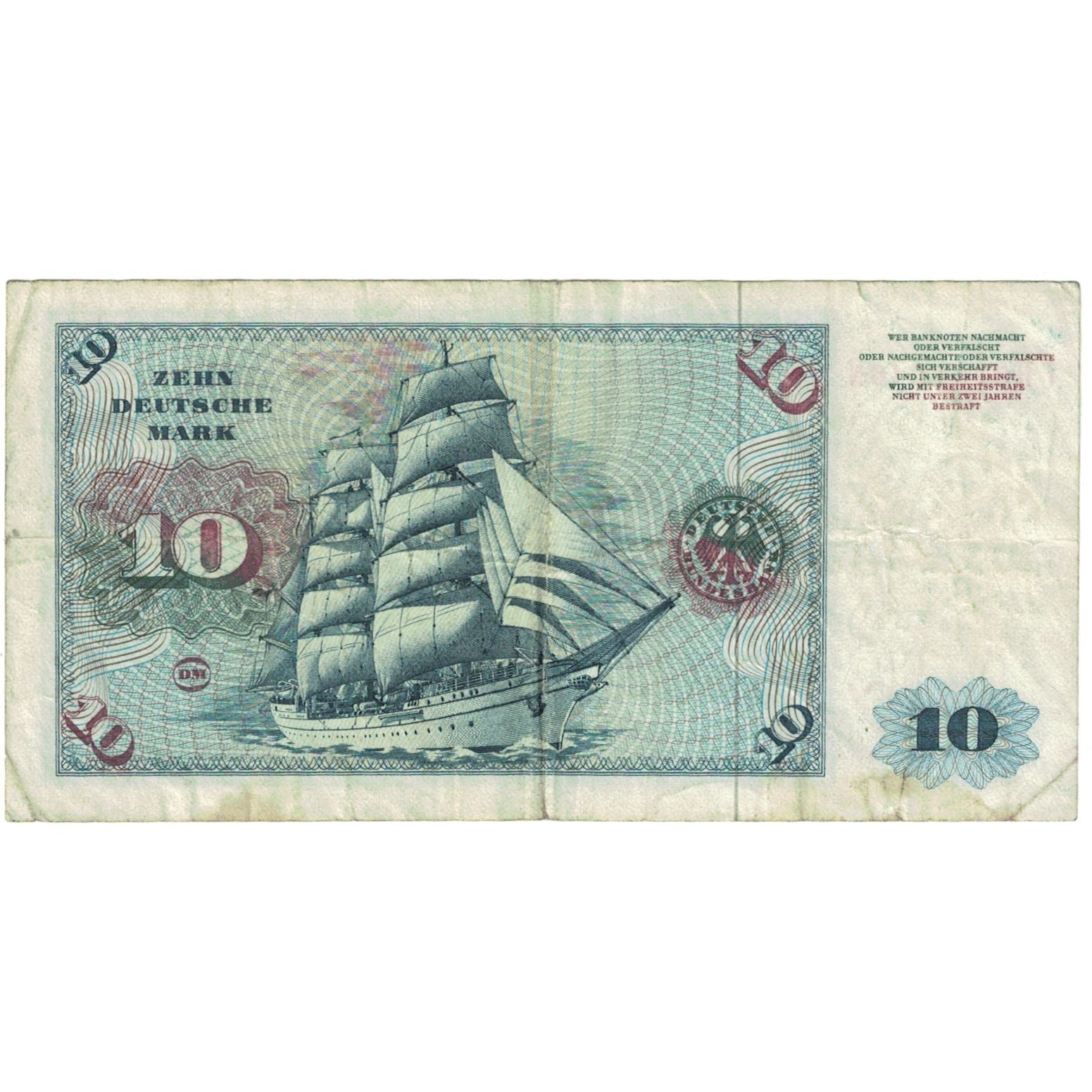 Banknote, GERMANY - FEDERAL REPUBLIC, 10 Deutsche Mark, 1977, KM:31c, VF(20-25)