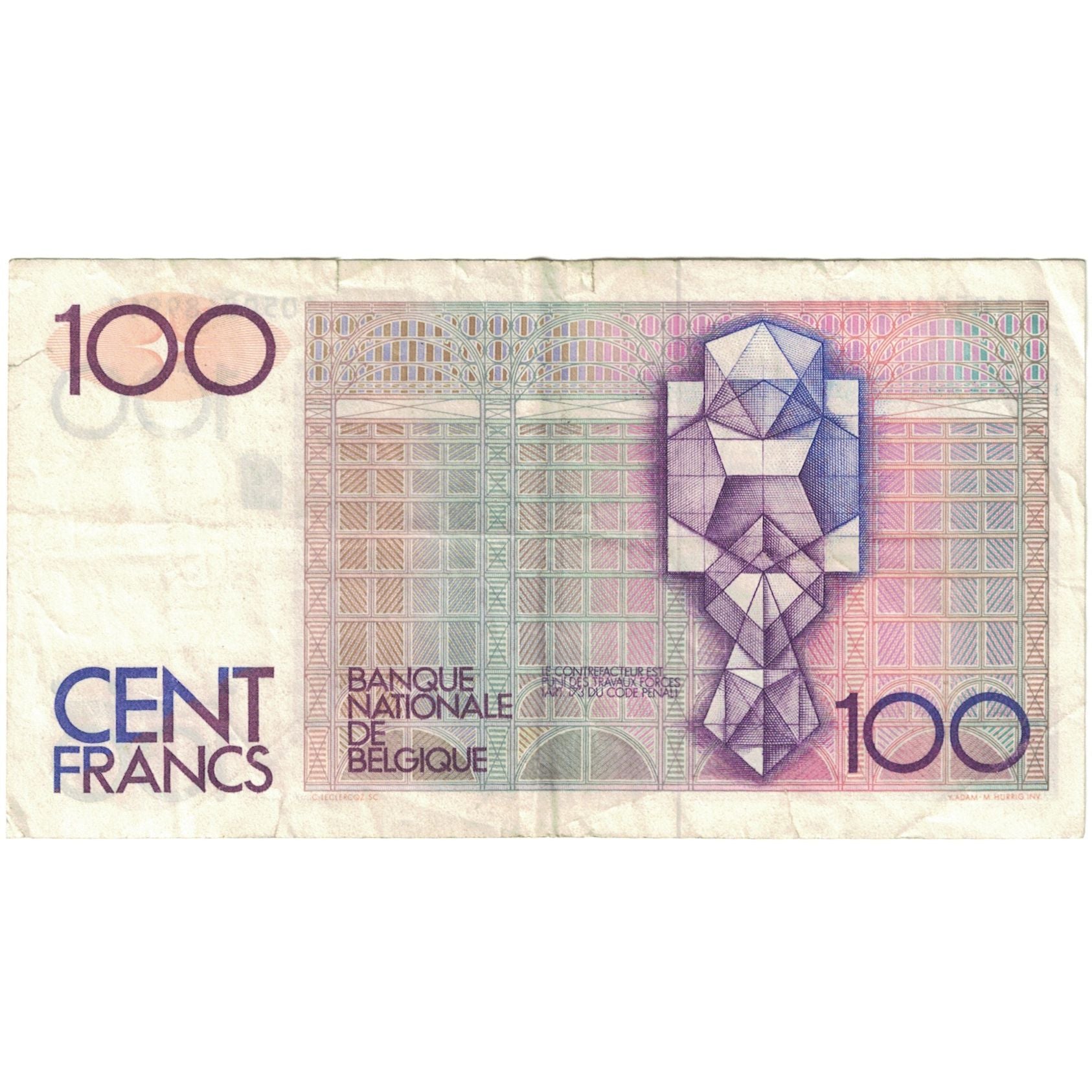 Banknote, Belgium, 100 Francs, 1981-1982, Undated (1982-1994), KM:142a, VG(8-10)