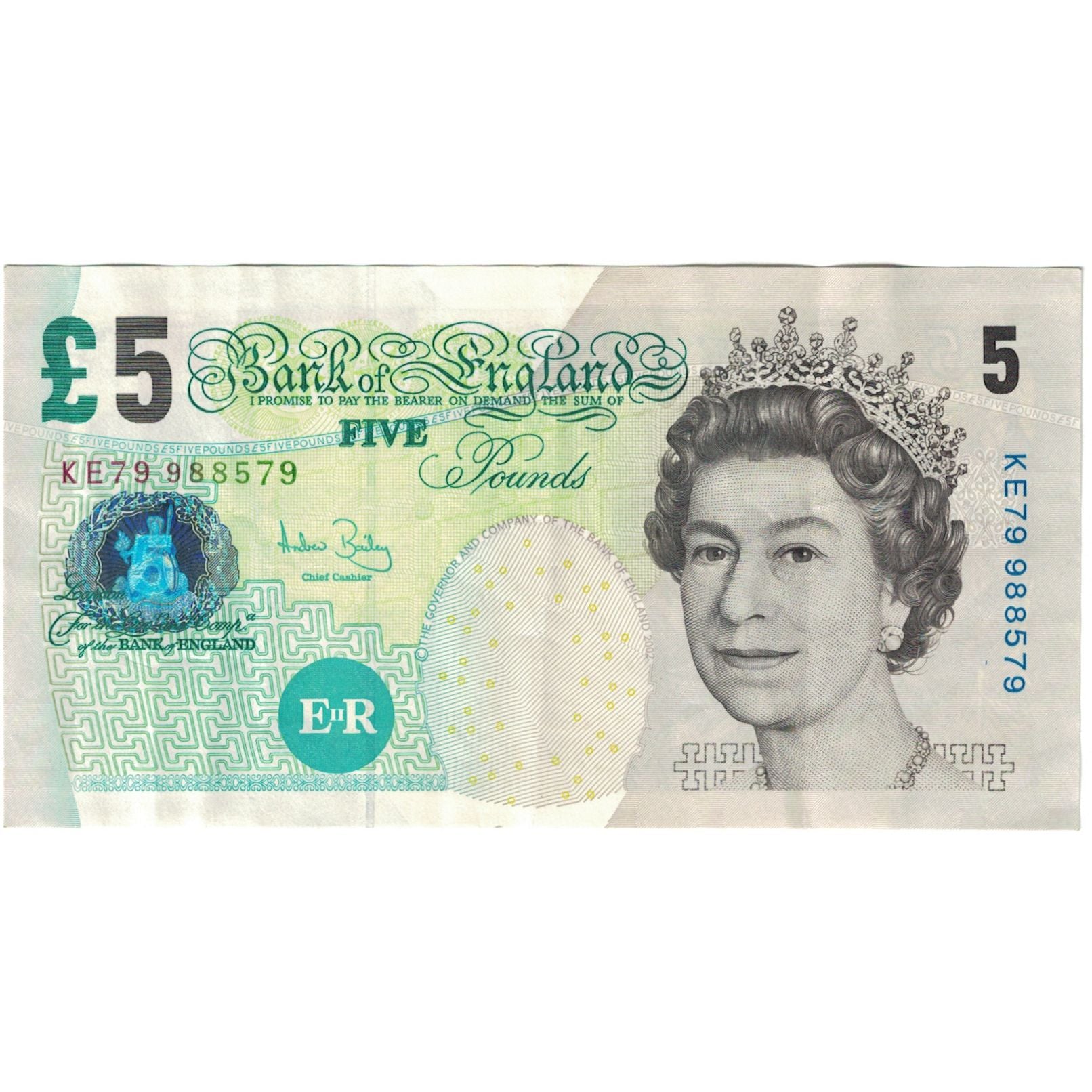 Banknote, Great Britain, 5 Pounds, 2004, KM:391c, EF(40-45)