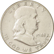 États-Unis, Franklin Half Dollar, Half Dollar, 1948, U.S. Mint, Denver, TB+
