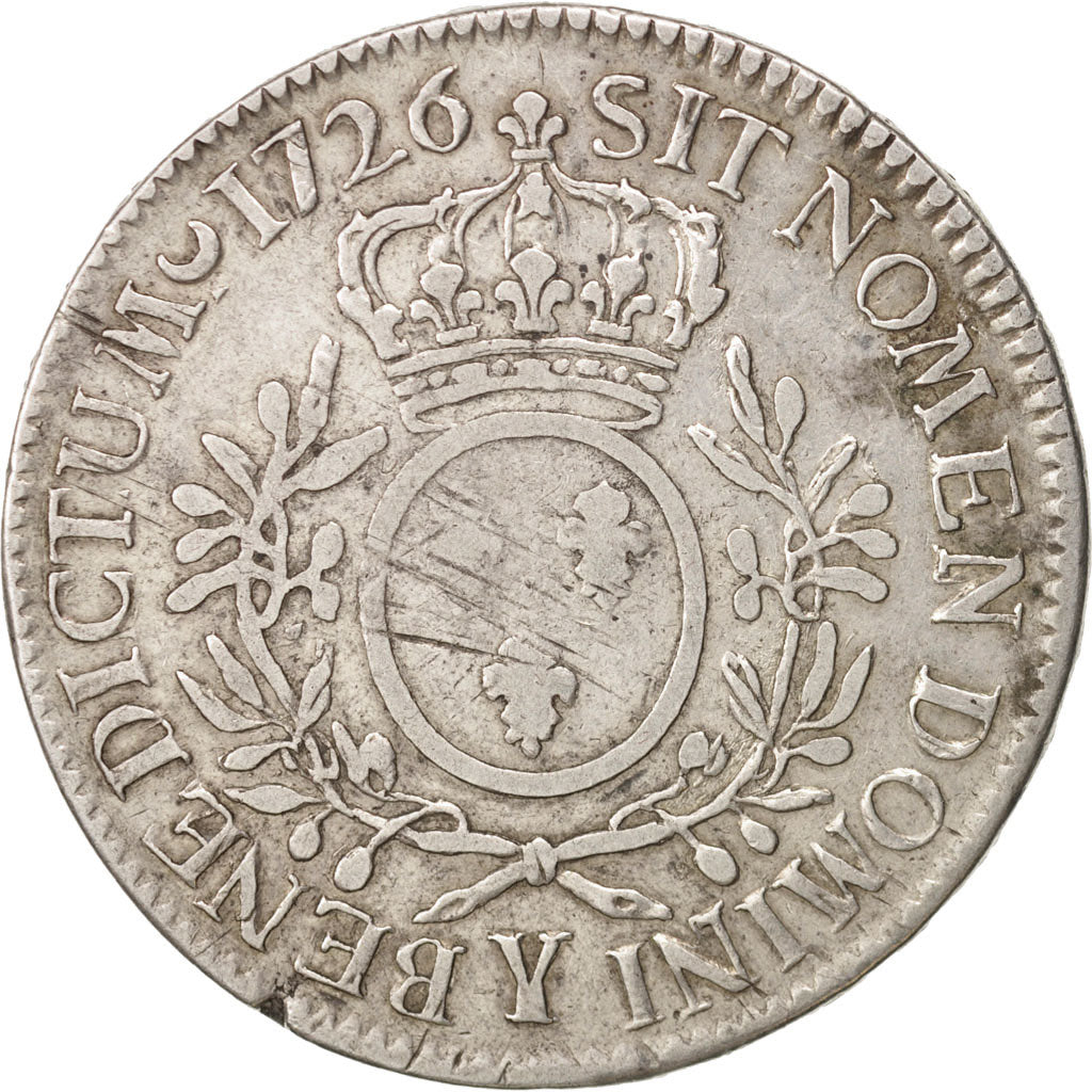 Moneta, Francia, Louis XV, Écu aux branches d'olivier, Ecu, 1726, Bourges, MB+