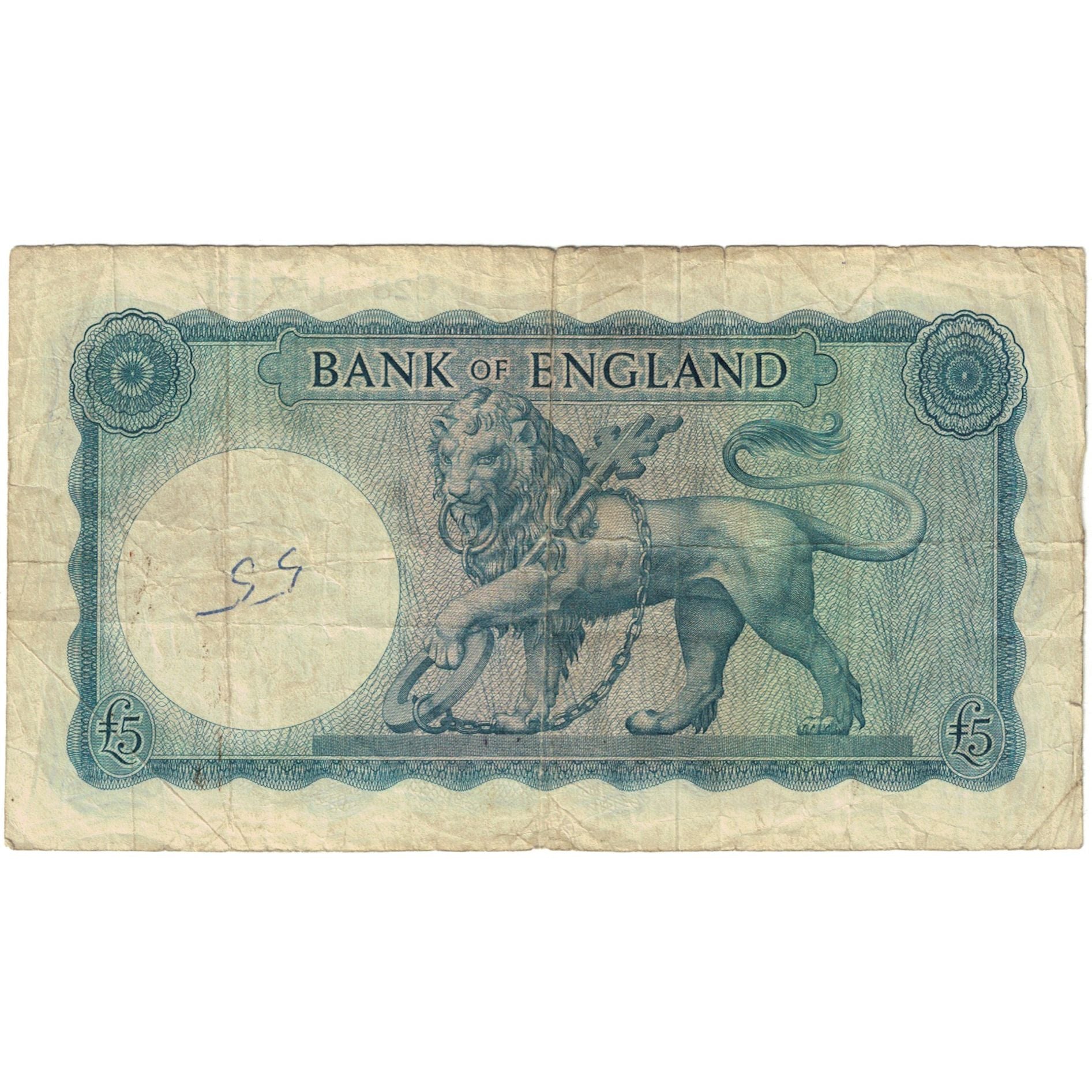 Billete, 5 Pounds, 1957 (69), Gran Bretaña, KM:371a, RC