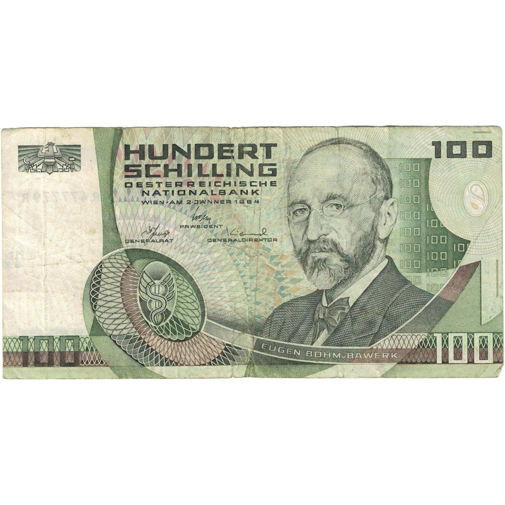 Banknote, Austria, 100 Schilling, 1984, 1984-01-02, KM:150, VF(20-25)