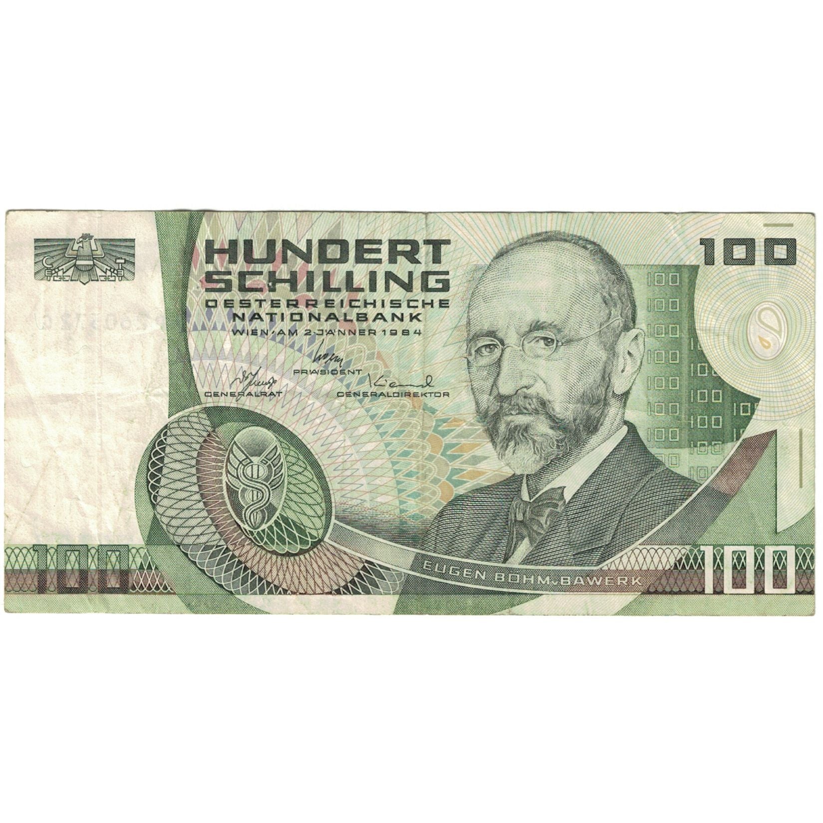 Banknote, Austria, 100 Schilling, 1984, 1984-01-02, KM:150, VF(20-25)