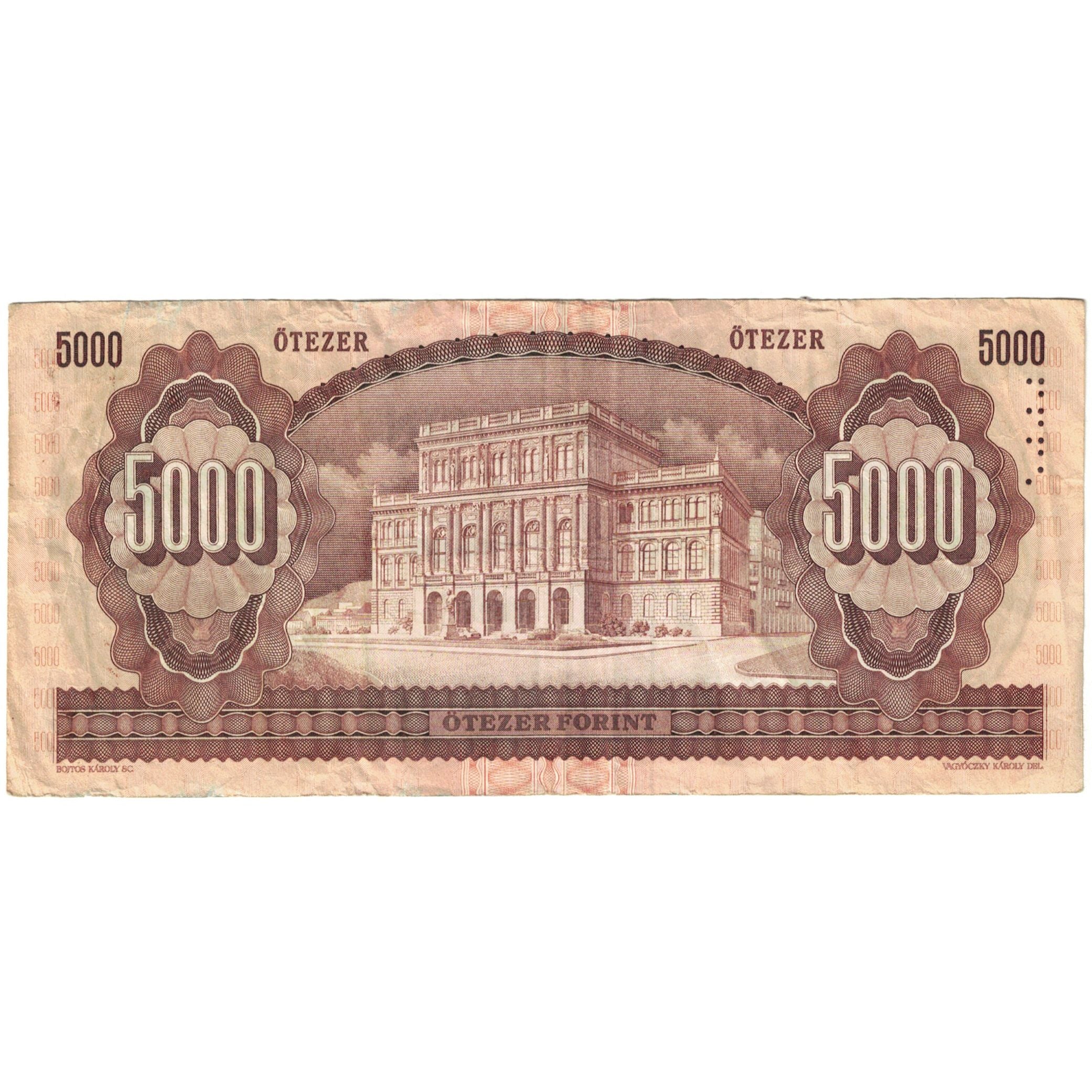 Biljet, Hongarije, 5000 Forint, 1995, KM:177d, TTB