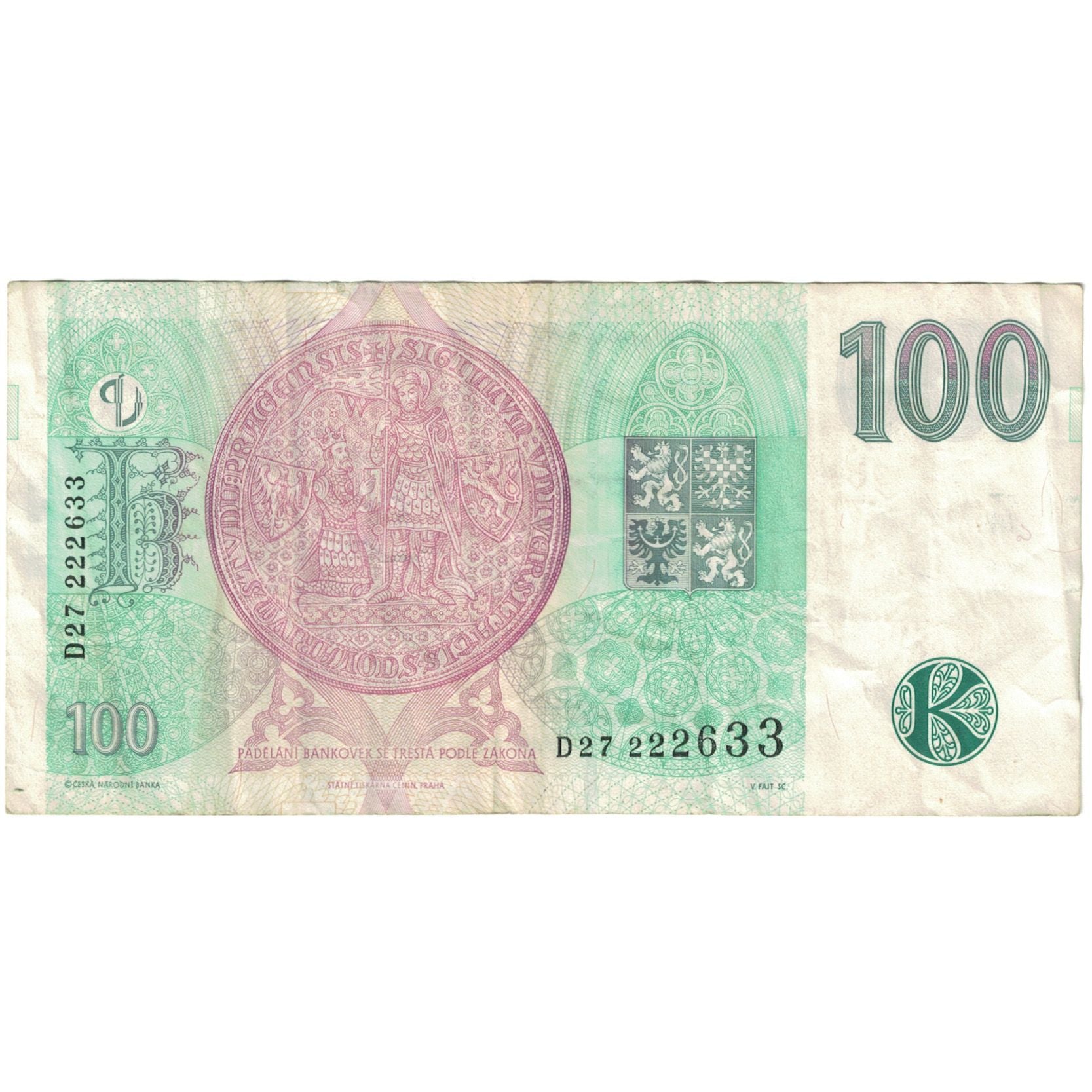 Billet, République Tchèque, 100 Korun, 1997, KM:18, TTB