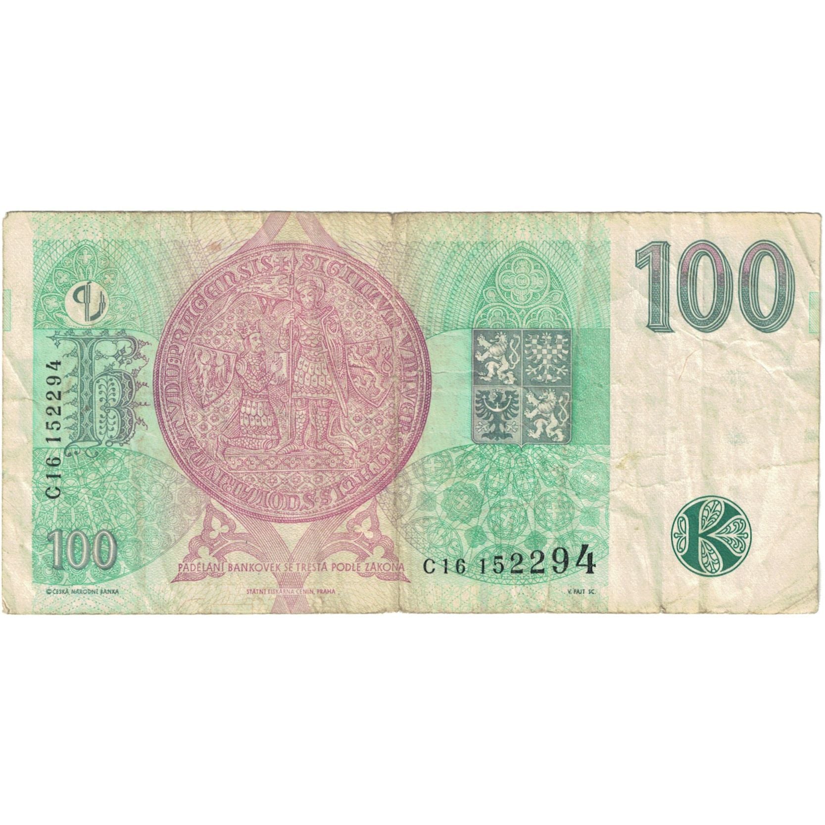 Banknote, Czech Republic, 100 Korun, 1997, KM:18, VF(20-25)