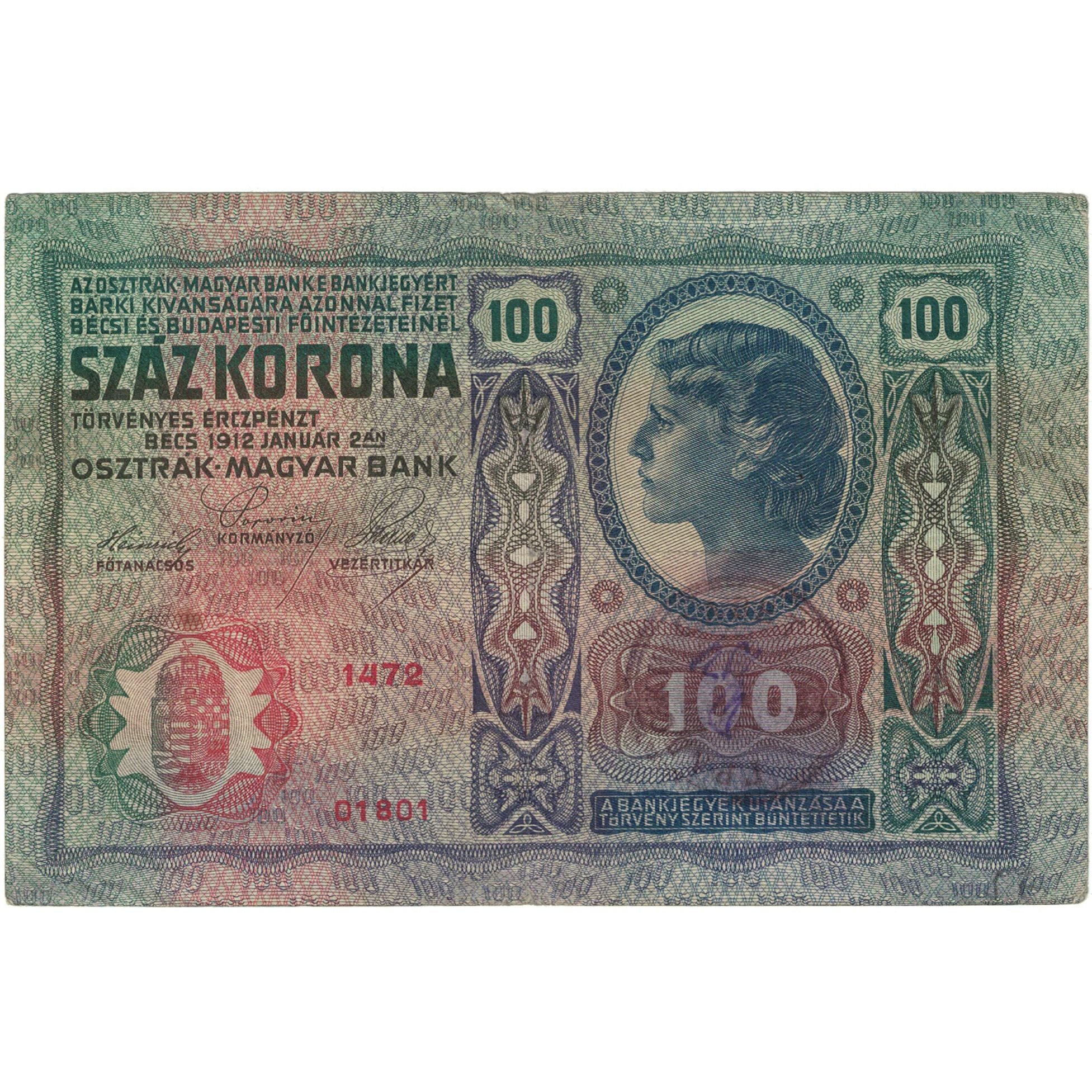 Banknot, Austria, 100 Kronen, 1912, KM:12, VG(8-10)