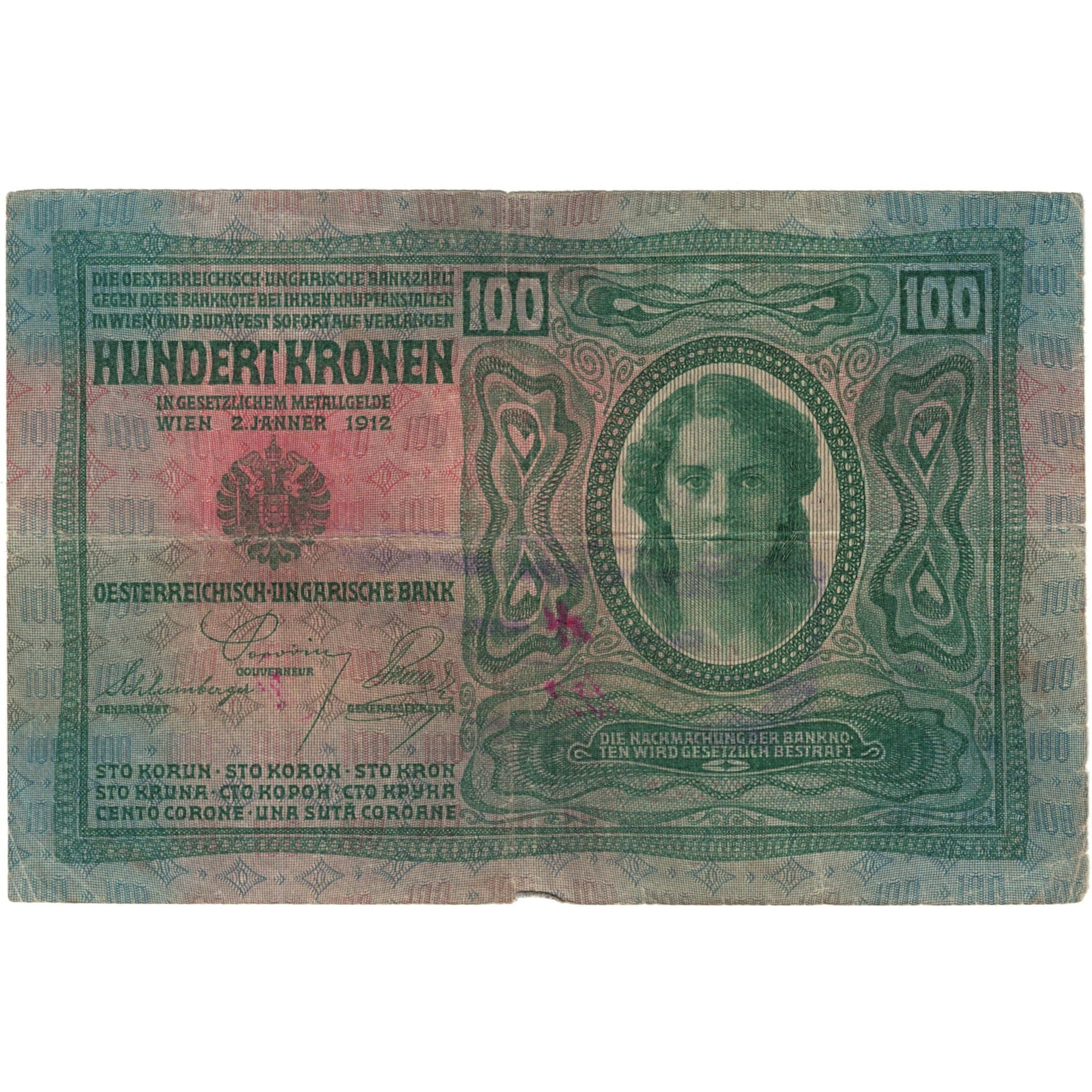Banknote, Austria, 100 Kronen, 1912, KM:12, VG(8-10)